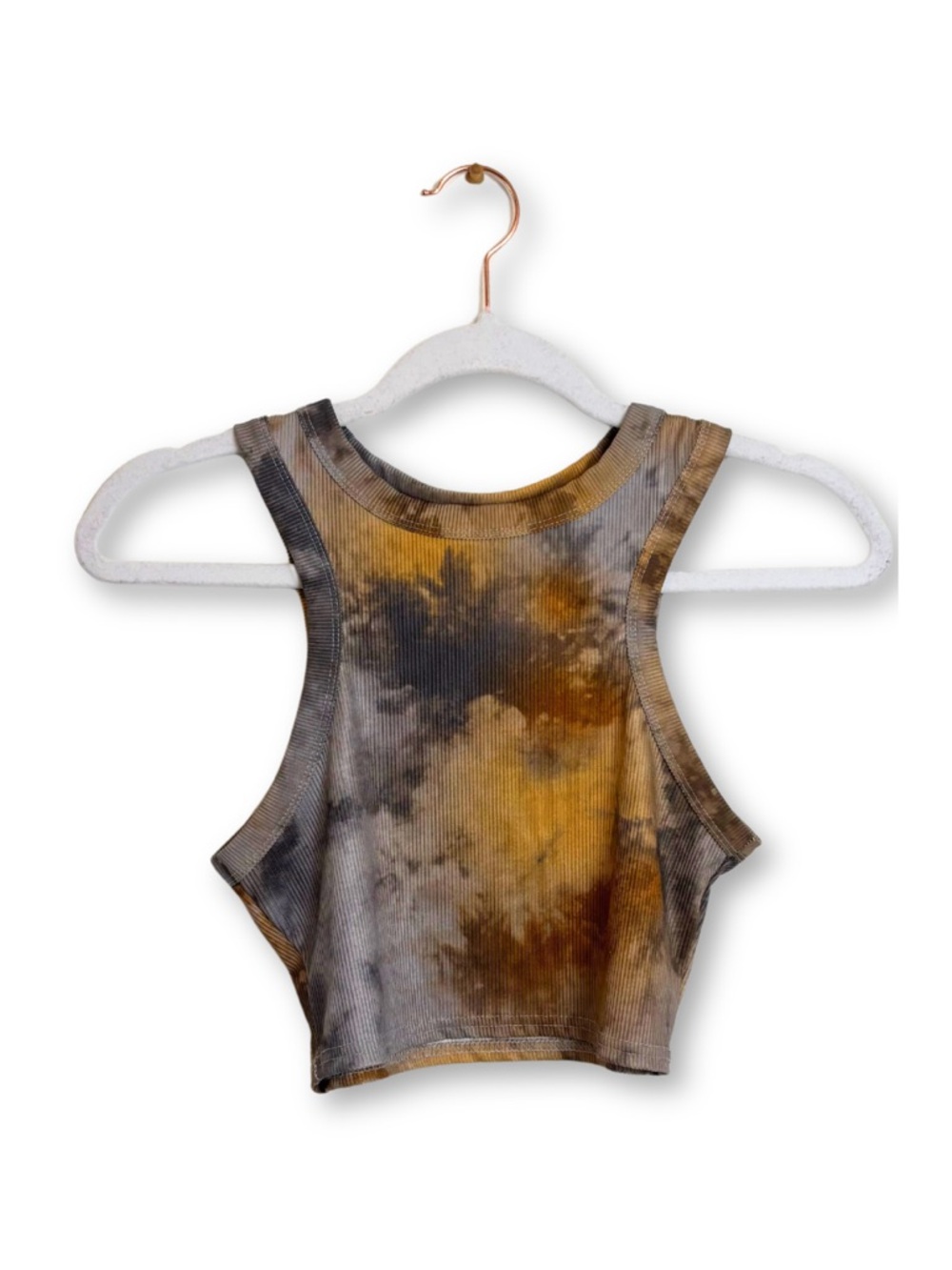 PrettyLittleThing neutral tie dye crop top